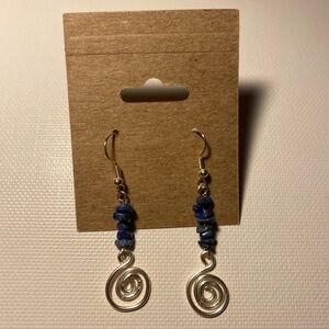 Handmade Beaded Stone and Wire Earrings